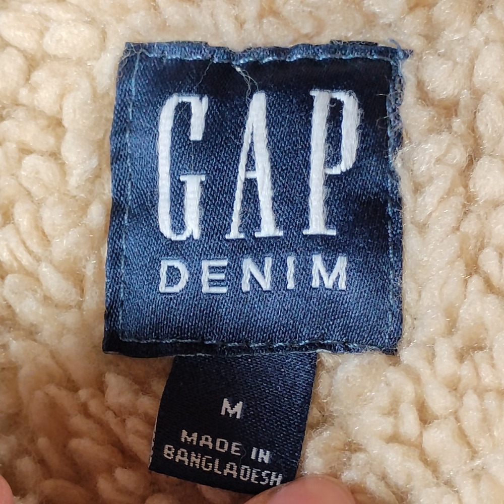 GAP Denim Diet Coke Sherpa Lined Jacket Mens Medium Blue Wash 513799-00 FAL24 - Picture 6 of 14